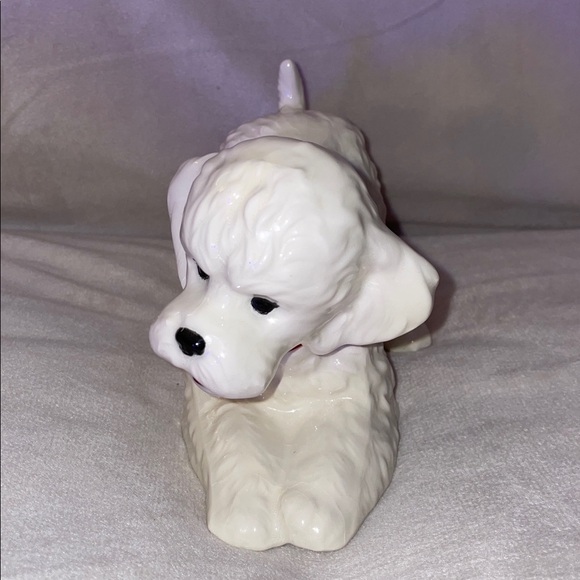 Vintage Porcelain Poodle Figurine with Red Collar - Picture 2 of 4